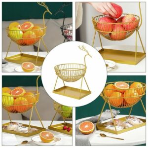 إستاند فاكهة "غزالة" مودرن - ستانلس ستيل مع مرايا