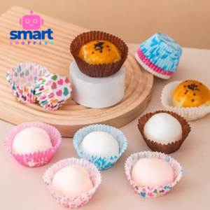 ورق كب كيك زبدة صحي - علبة فاكيوم بألوان مبهجة