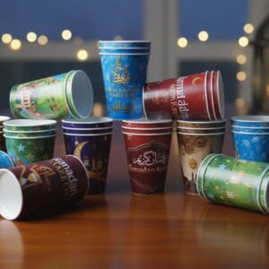 طقم أكواب بلاستيك خيامي رمضاني (3 قطع) - جودة عالية