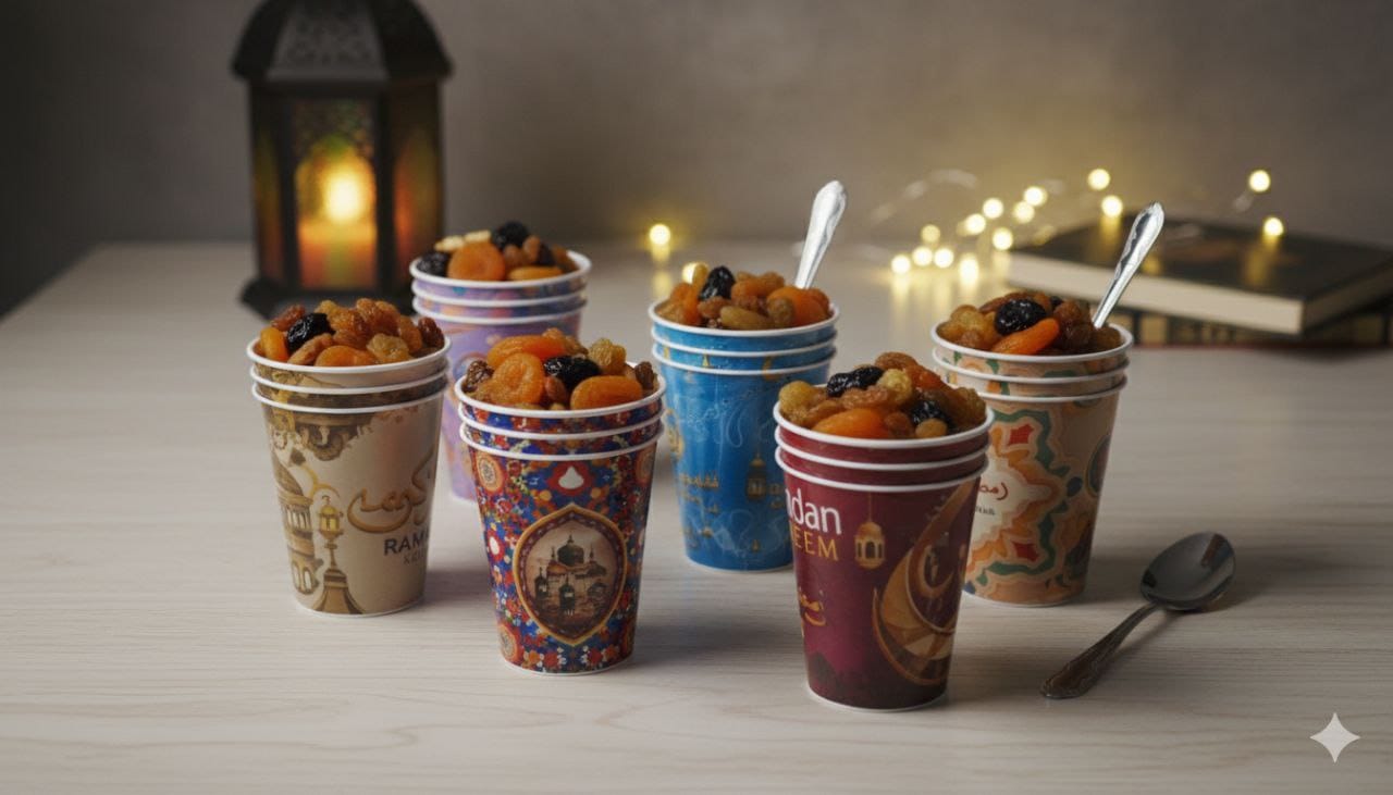 طقم أكواب بلاستيك خيامي رمضاني (3 قطع) - جودة عالية - Image 4