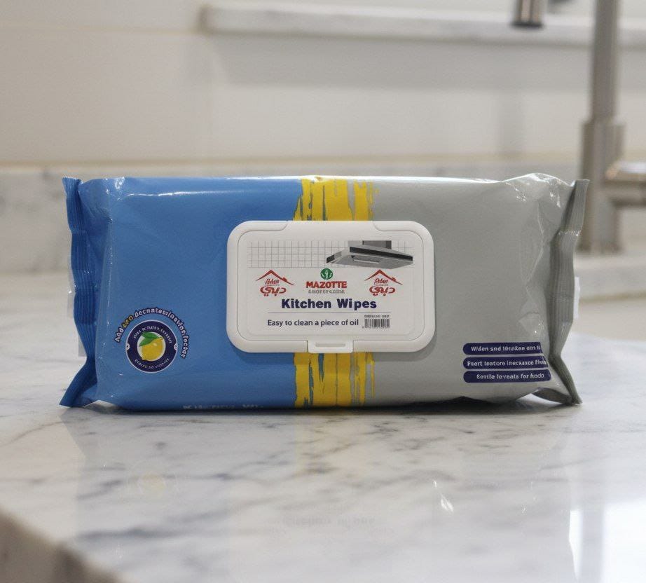 مناديل مبللة لإزالة الدهون برائحة الليمون - باكت 80 منديل جامبو الاصلى - Image 3