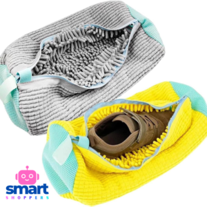 كيس غسيل الأحذية المايكروفايبر المطور - بفرشاة داخلية