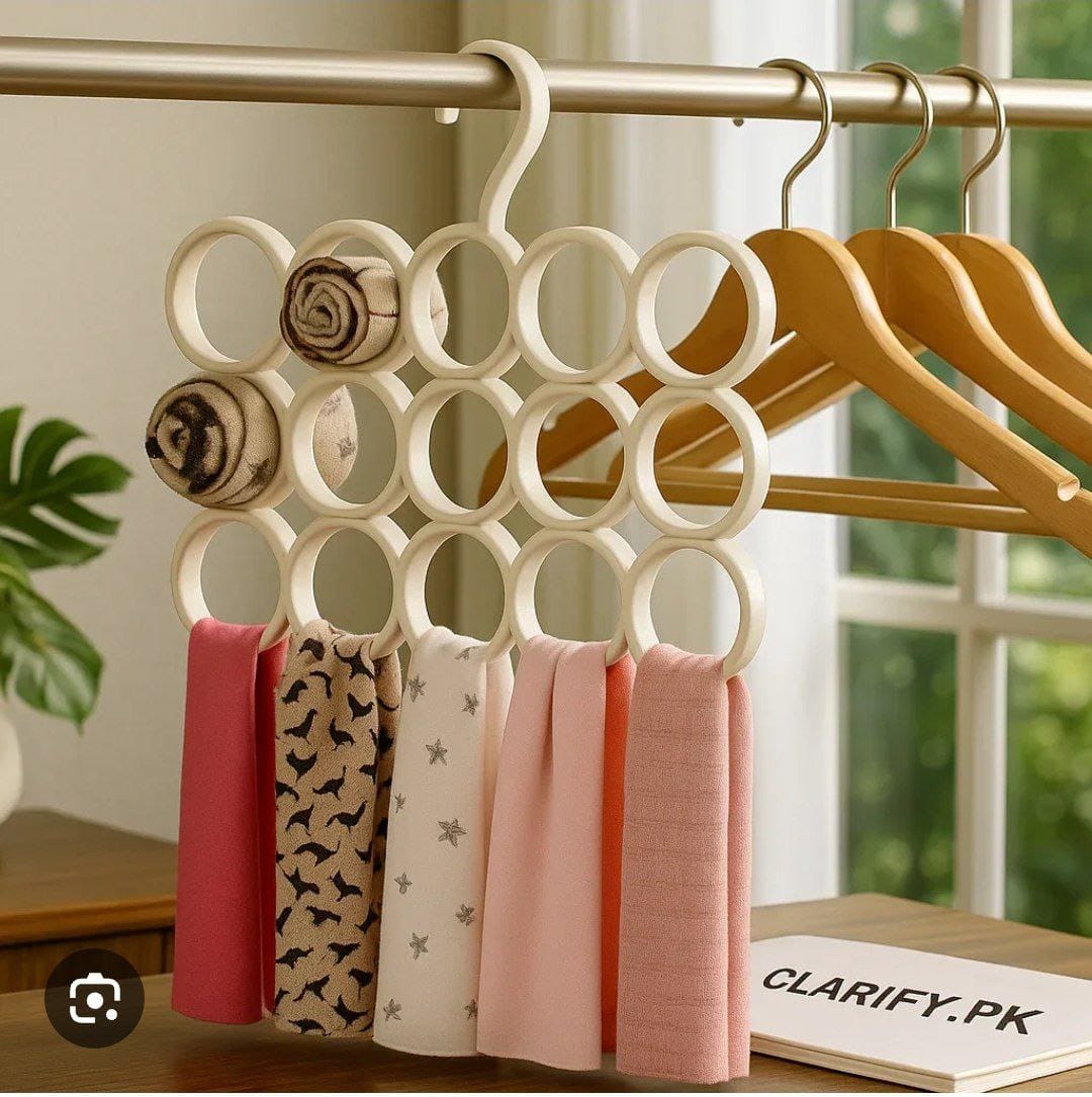 شماعة طرح وإيشاربات 12 فتحة - منظم الطرح البلاستيك التريند - Image 4