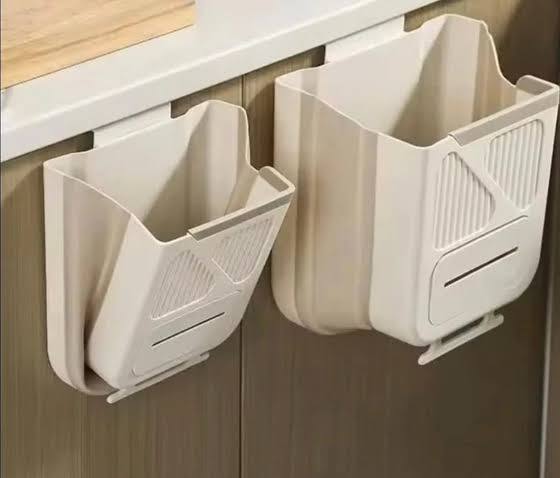 باسكت ضلفة مطبخ قابل للطي من السيليكون والبلاستيك لتوفير المساحة وسهولة التخزين.