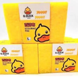 طقم ليف مواعين كربوني 5 قطع بتصميم بطوط اللطيف لتنظيف وإزالة الدهون.