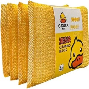 طقم اسبونش وليف مواعين 6 قطع بتصميم بطوط اللطيف لتنظيف المطبخ وغسيل الأطباق.