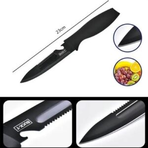 طقم السكينة المتكامل 6 في 1 يحتوي على سكينة وقشارة ومسن وحامي أصابع لتقطيع الخضروات بأمان وسرعة